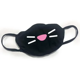 Маски защитные: маска котик черная хлопковая